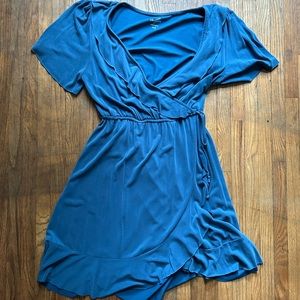 Alya Blue V Neck Dress